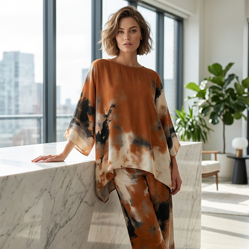 Conjunto de 2 Piezas con Estampado Artístico — Estilo y comodidad sin esfuerzo