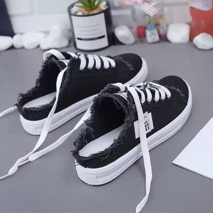 Zapatos Mule Denim - Suela plana de PVC proporciona estabilidad