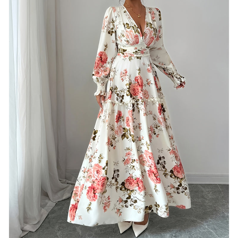 Vestido Rose Élégance™ – Sofisticación Floral Atemporal